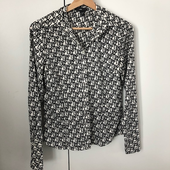 Patterned Silky Button up Top - Picture 1 of 6